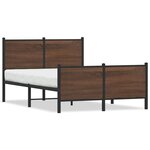 vidaXL Cadre de lit métal avec tête de lit et pied de lit 137x190 cm