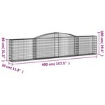 vidaXL Paniers à gabions arqués 5 Pièces 400x30x80/100 cm Fer galvanisé