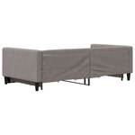 vidaXL Lit de jour avec gigogne et tiroirs taupe 100x200 cm tissu