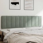 vidaXL Coussin de tête de lit gris clair 180 cm velours