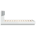 vidaXL Cadre de lit avec tête de lit blanc 135x190cm bois d'ingénierie