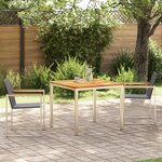 Ensemble de repas de jardin vidaXL 3 pièces en teck massif