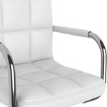 vidaXL Chaises pivotantes à manger lot de 4 blanc similicuir