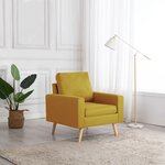 vidaXL Fauteuil jaune tissu