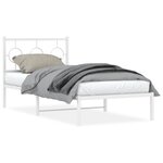 vidaXL Cadre de lit métal avec tête de lit blanc 90x190 cm