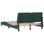 vidaXL Cadre de lit avec lumières LED vert foncé 140x190 cm velours