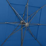 vidaXL Parasol à 4 niveaux avec mât en aluminium Bleu azuré 250x250 cm