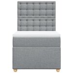 vidaXL Sommier à lattes de lit avec matelas Gris clair 100x200cm Tissu
