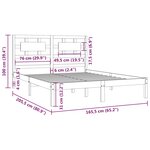 vidaXL Cadre de lit Blanc Bois de pin massif 160x200 cm