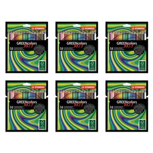 Etui de 24 crayons de couleur GreenColors Arty hexagonal en bois certifie FSC mine 3mm x 6 STABILO