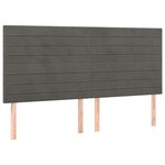 vidaXL Tête de lit à LED Gris foncé 160x5x118/128 cm Velours