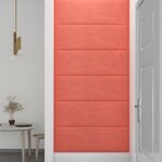 vidaXL Panneaux muraux 12 Pièces Rose 90x30 cm Velours 3 24 m²