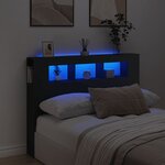 vidaXL Tête de lit à LED noir 140x18 5x103 5 cm bois d'ingénierie