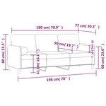 vidaXL Canapé 3 places avec oreillers gris foncé 180 cm velours