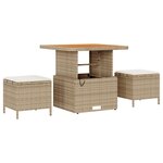 vidaXL Ensemble de Canapés de Jardin de 13 Pièces avec Coussins Beige Poly Rattan