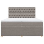 vidaXL Sommier à lattes de lit avec matelas Taupe 200x200 cm Tissu