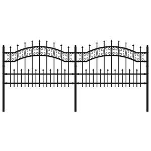 vidaXL Clôture de jardin avec sommet de lance Noir 115 cm
