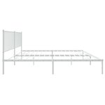 vidaXL Cadre de lit métal avec tête de lit blanc 193x203 cm