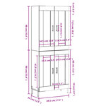 vidaXL Buffet haut Gris béton 69 5x34x180 cm Bois d'ingénierie