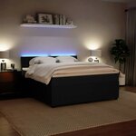 vidaXL Sommier à lattes de lit avec matelas Noir 180x200 cm Velours