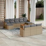 vidaXL Salon de jardin et coussins 11 Pièces mélange beige résine tressée