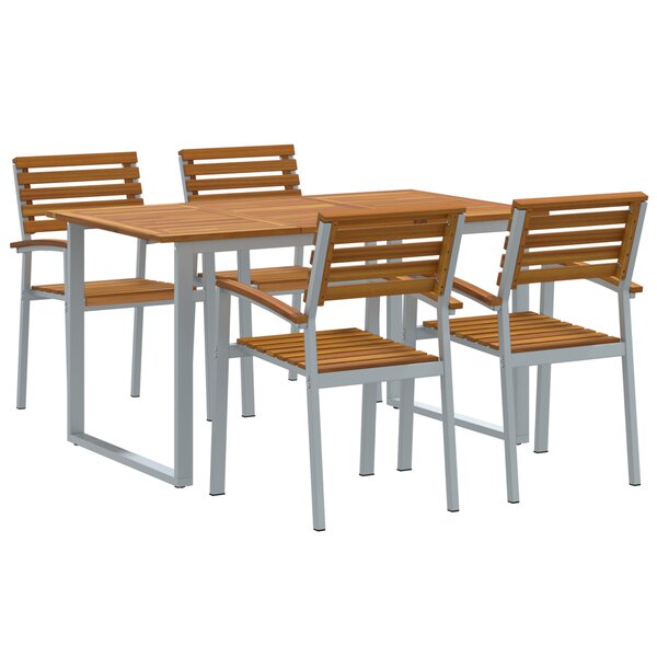 vidaXL Ensemble de jardin 5 pièces en bois d'acacia et métal
