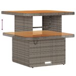 Ensemble de Sofa de Jardin 9 pièces avec Coussins Gris Poly Rattan Acacia
