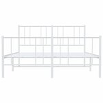 vidaXL Cadre de lit métal avec tête de lit/pied de lit blanc 135x190cm