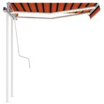 vidaXL Auvent manuel rétractable avec LED 3 5x2 5 m Orange et marron