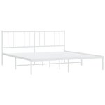 vidaXL Cadre de lit métal avec tête de lit blanc 180x200 cm