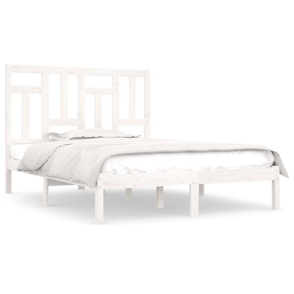vidaXL Cadre de lit Blanc Bois de pin massif 200x200 cm