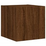 vidaXL Meuble TV muraux 4 Pièces avec lumières LED chêne marron