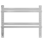 vidaXL Étagère murale 2 niveaux 75x23 5x60 cm argenté acier inoxydable