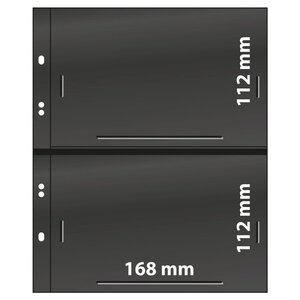 Feuilles Multi Collect Lindner noires à 2 poches pour enveloppes blocs.