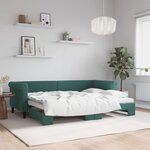 vidaXL Lit de jour avec lit gigogne vert foncé 80x200 cm velours