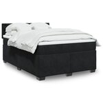 vidaXL Sommier à lattes de lit avec matelas Noir 140x190 cm Velours