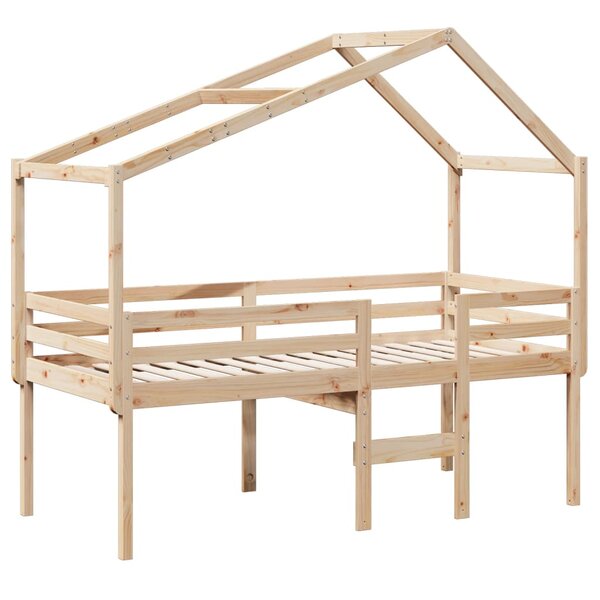 vidaXL Lit haut avec toit 90x190 cm bois de pin massif
