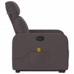 vidaXL Fauteuil inclinable de massage Marron foncé Tissu
