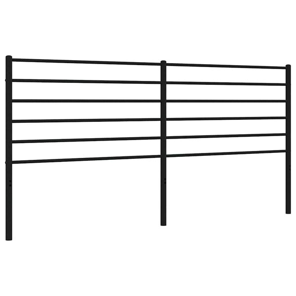 vidaXL Tête de lit métal noir 180 cm