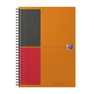 Notebook spiralé couverture rigide B5 160 Pages Ligné 6mm orange OXFORD
