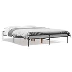 vidaXL Cadre de lit sonoma gris 135x190 cm bois d'ingénierie et métal