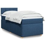 vidaXL Sommier à lattes de lit avec matelas Bleu 90x200 cm Tissu