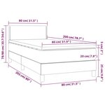 vidaXL Sommier à lattes de lit avec matelas Gris foncé 80x200 cm Tissu