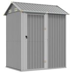 vidaXL Abri de jardin gris clair 192x152 5x237 cm acier galvanisé