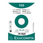 Paquet 100 Fiches Sous Film - Ligné Non Perforé - 105x148mm - Blanc - X 20 - Exacompta