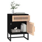 vidaXL Table de chevet noir 40x30x55 5 cm bois d’ingénierie et fer