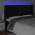 vidaXL Tête de lit à LED Noir 163x16x118/128 cm Similicuir