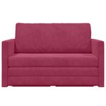 vidaXL Canapé Lit au Sol 2-en-1 Rouge Vin 124x204x61 cm Velours