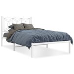 vidaXL Cadre de lit métal avec tête de lit blanc 100x190 cm