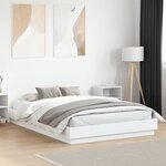 vidaXL Cadre de lit avec lumières LED blanc 160x200 cm